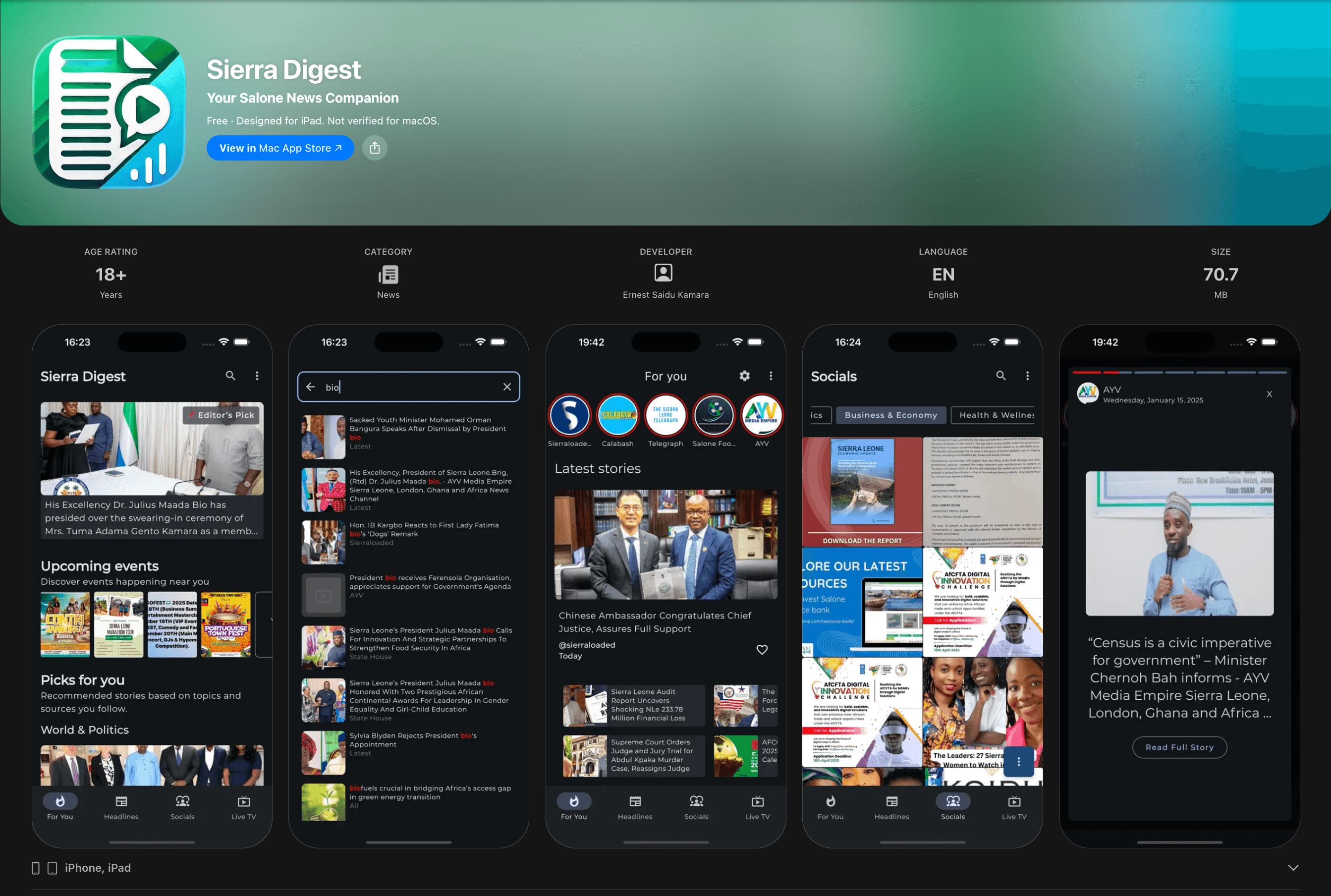 Sierra Digest screenshot 1