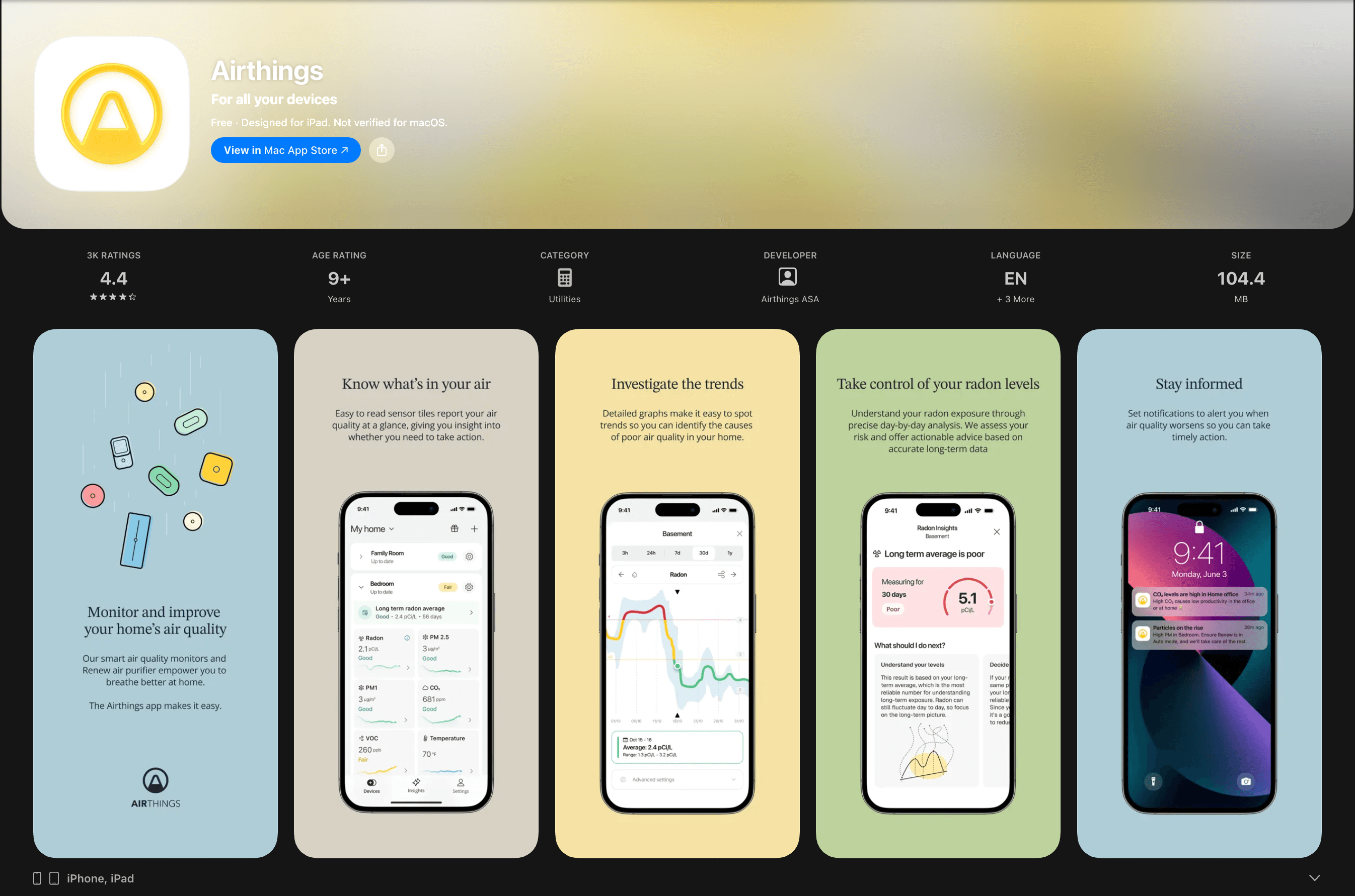 Airthings screenshot 1